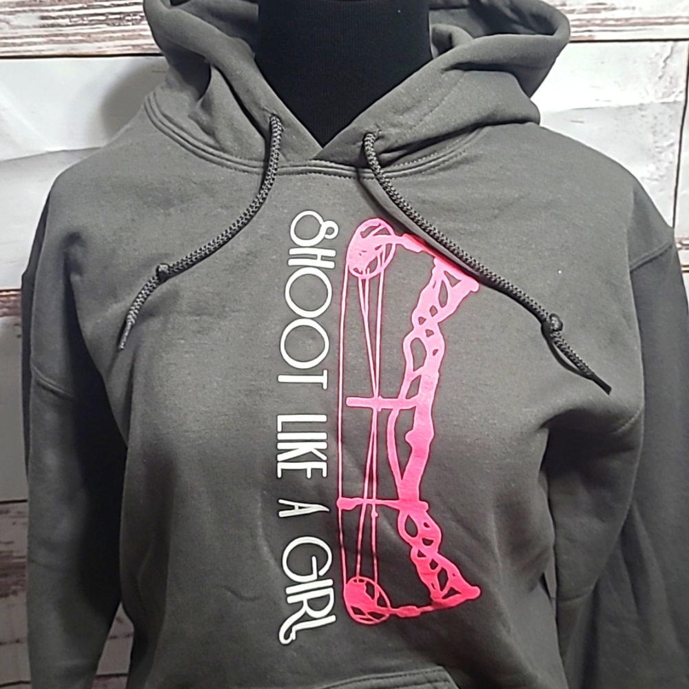 Shoot Like a Girl Bow hunting hoodie S